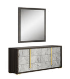 J and M Furniture Dresser Add Dresser & Mirror Travertine Dresser & Mirror