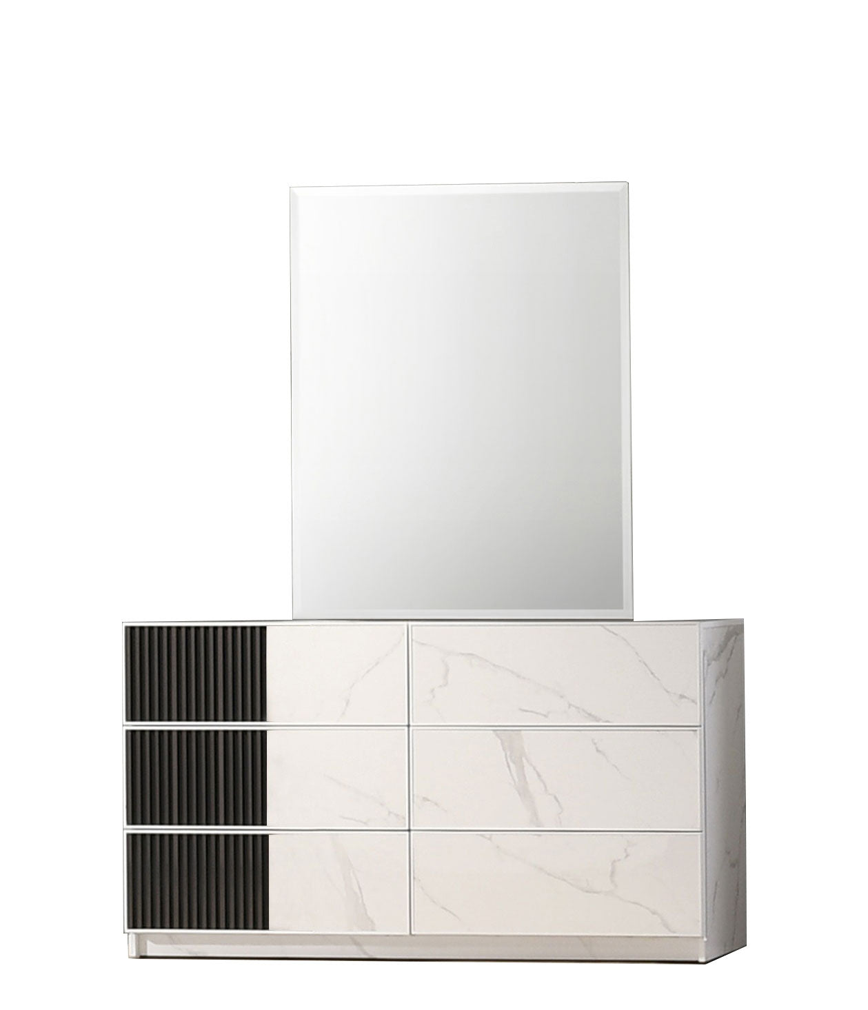 white dresser with mirror modern Bianca Dresser & Mirror – ItalMod Furniture