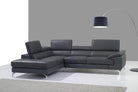 J and M Furniture Living Room A973 Modern Sectional in Dark Grey
