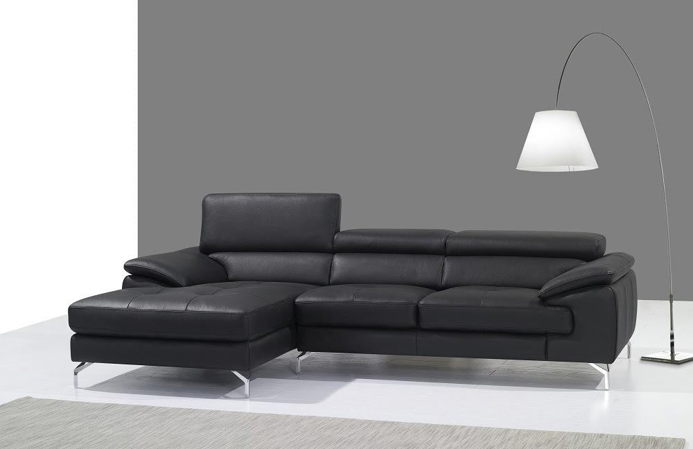 J and M Furniture Living Room A973b Premium Leather Sectional in Blue