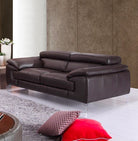 J and M Furniture Living Room Add Loveseat A973 Premium Leather Sofa Set in Coffee