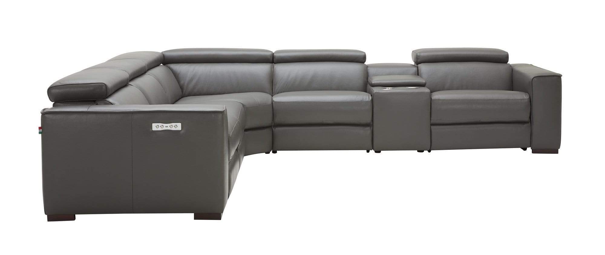 J and M Furniture Living Room Picasso 6pc Motion Sectional In Dark Grey