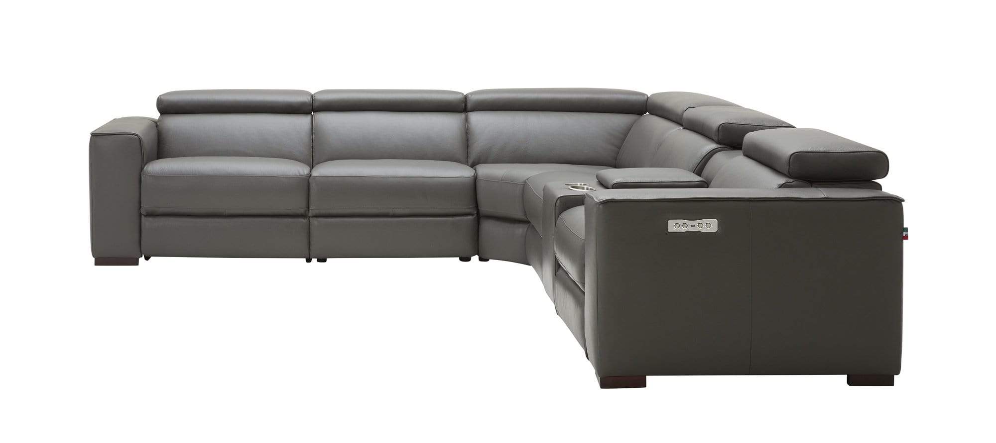J and M Furniture Living Room Picasso 6pc Motion Sectional In Dark Grey