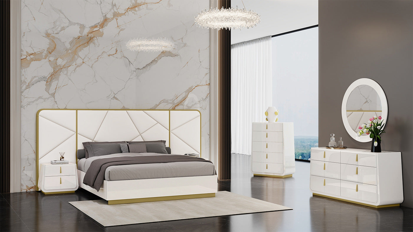 J and M Furniture Mirror Luna Oro Mirror