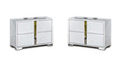 J and M Furniture Nightstands Alice Gloss White Nightstand