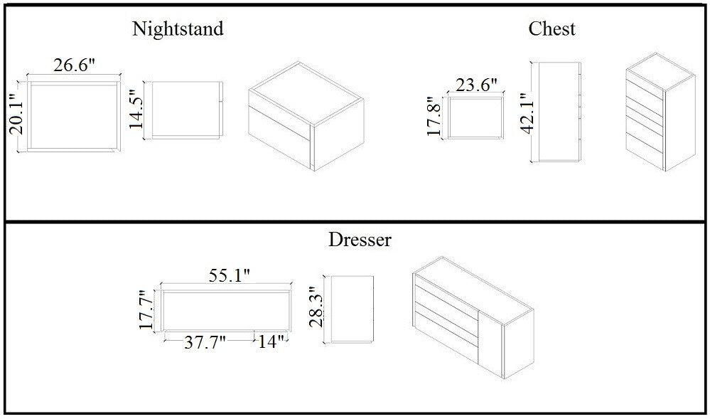 J and M Furniture Nightstands Braga Nightstand