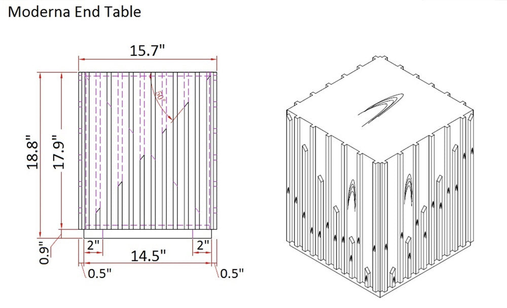 J and M Furniture Occasional Tables Moderna End Table