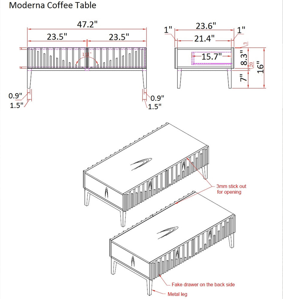 J and M Furniture Occasional Tables Moderna End Table