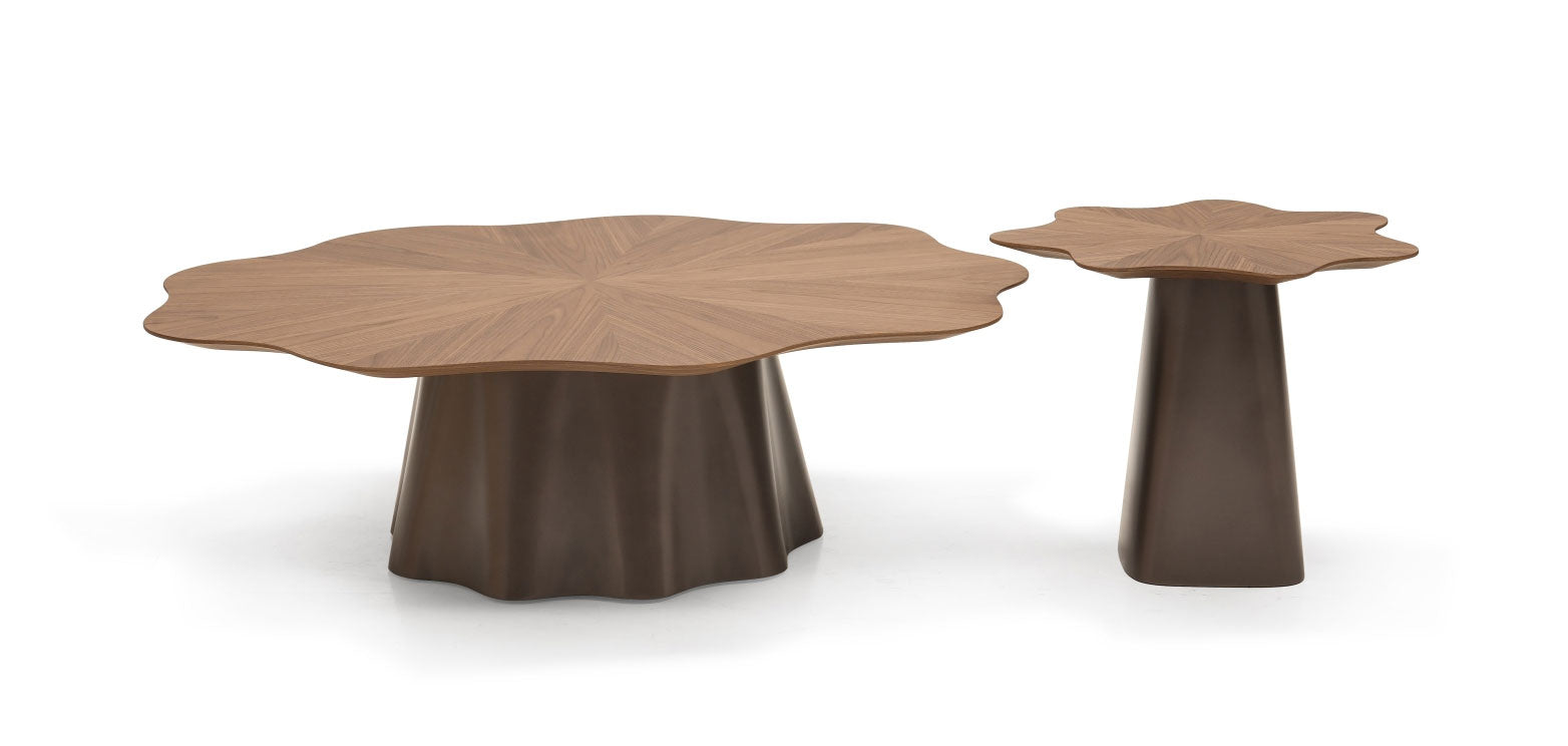 J and M Furniture Occasional Tables Terra Coffee Table | Modern Wood Coffee Table with Organic Petal Design