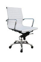 J and M Furniture Office Furniture White Comfy Low Back Office Chair In Brown