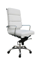 J and M Furniture Office Furniture White Plush Brown High Back Office Chair