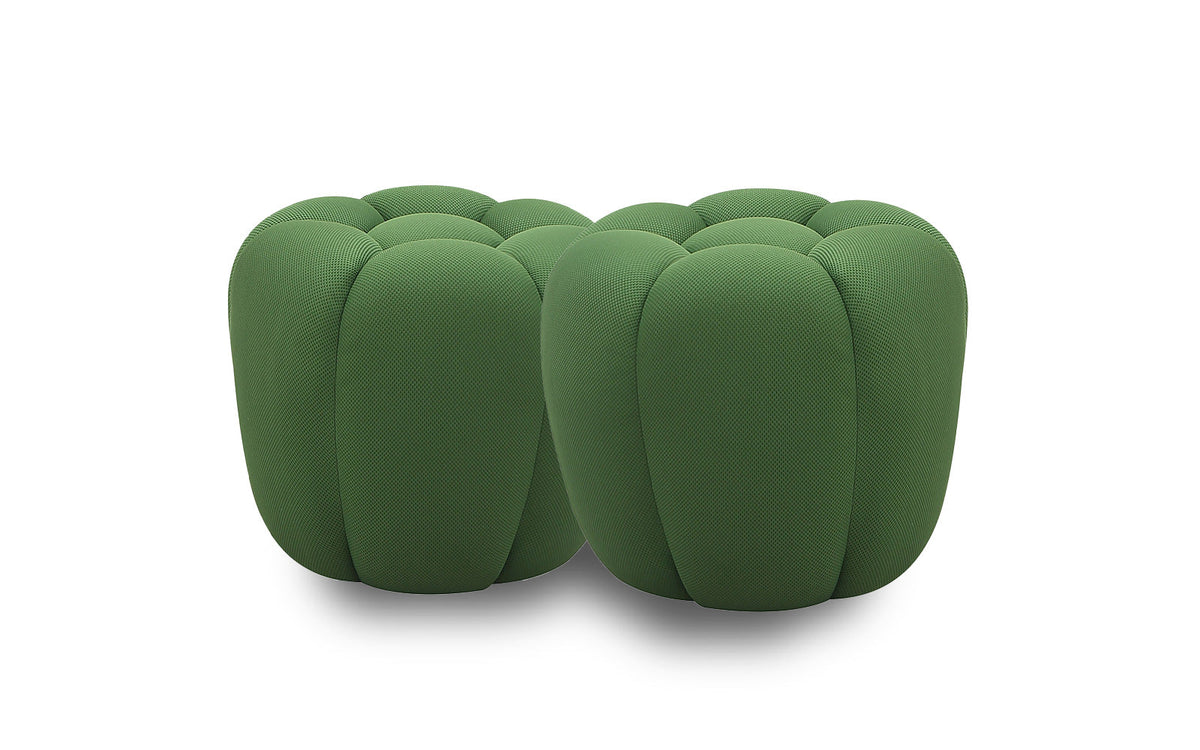 J and M Furniture Ottoman 2 Ottomans Fantasy Fabric Ottoman in Green