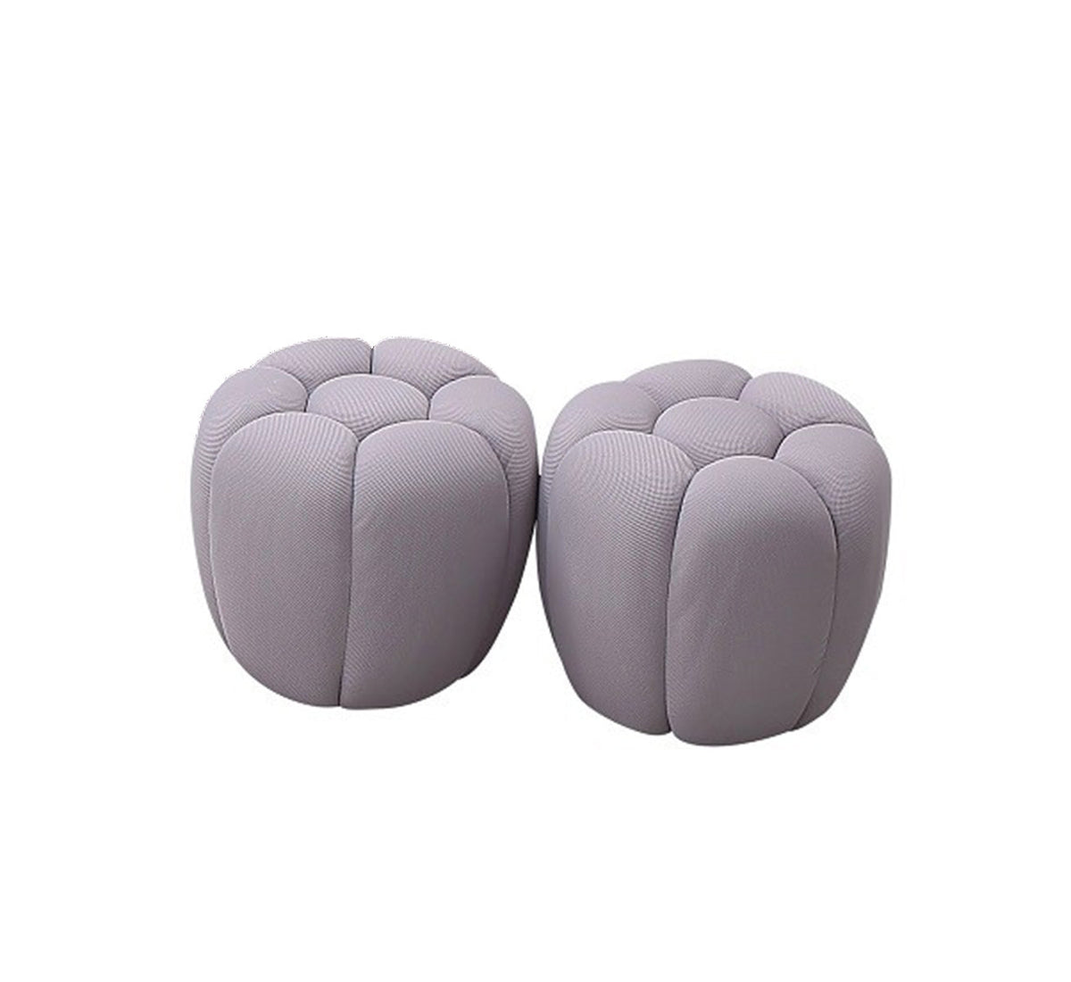 J and M Furniture Ottoman 2 Ottomans Fantasy Fabric Ottoman in Grey