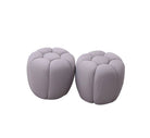 J and M Furniture Ottoman 2 Ottomans Fantasy Fabric Ottoman in Grey