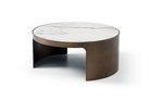 JnmFurniture.com Occasional Tables Monolith Coffee Table | Modern Ceramic Coffee Table with Brushed Bronze Base