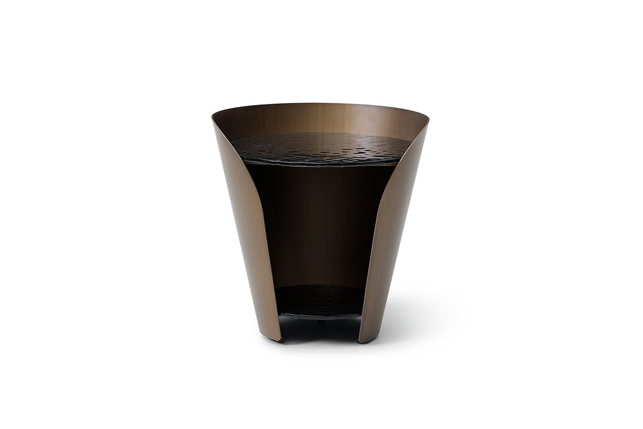 JnmFurniture.com Occasional Tables Vanta End Table | Modern Glass Side Table with Bronze Base