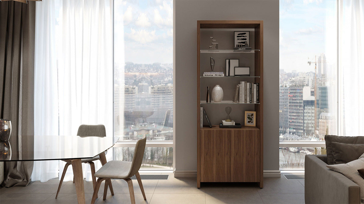 Linea Expandable Bookcase with Glass Shelves 5802 | BDI Furniture - Canal Furniture