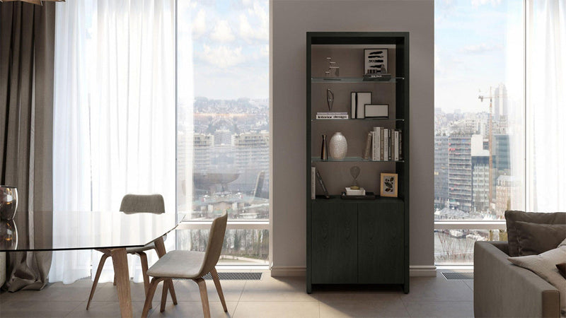 Linea Expandable Modern Bookcase with Glass Shelves 5802 | BDI Furniture