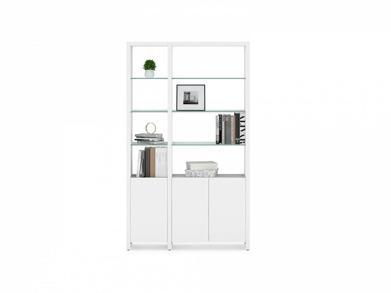 Linea Expandable Modern Bookcase with Glass Shelves 5802 | BDI Furniture