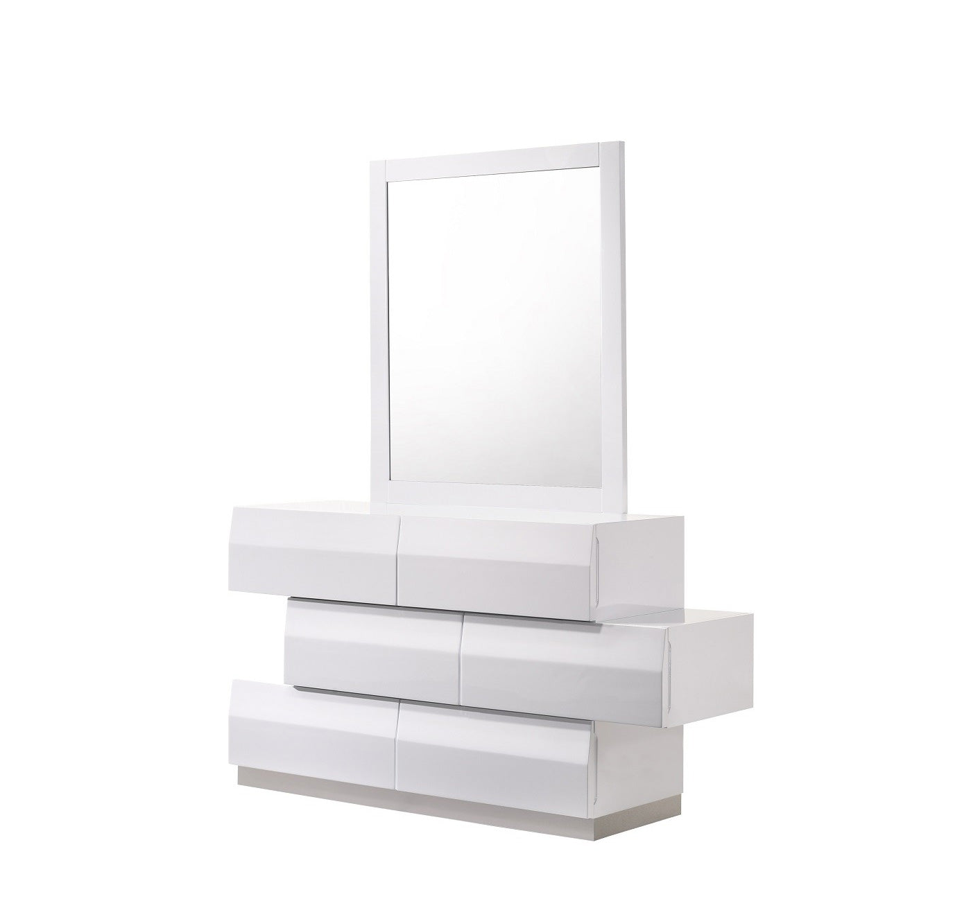 Milan Dresser & Mirror in White - Canal Furniture