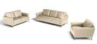 Max Divani Couches & Sofa Caleb Leather Sofa in Taupe | Max Divani