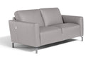 Max Divani Loveseat Caleb Leather Loveseat in Light Grey | Max Divani