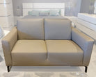 Max Divani Loveseat Caleb Leather Loveseat in Taupe | Max Divani