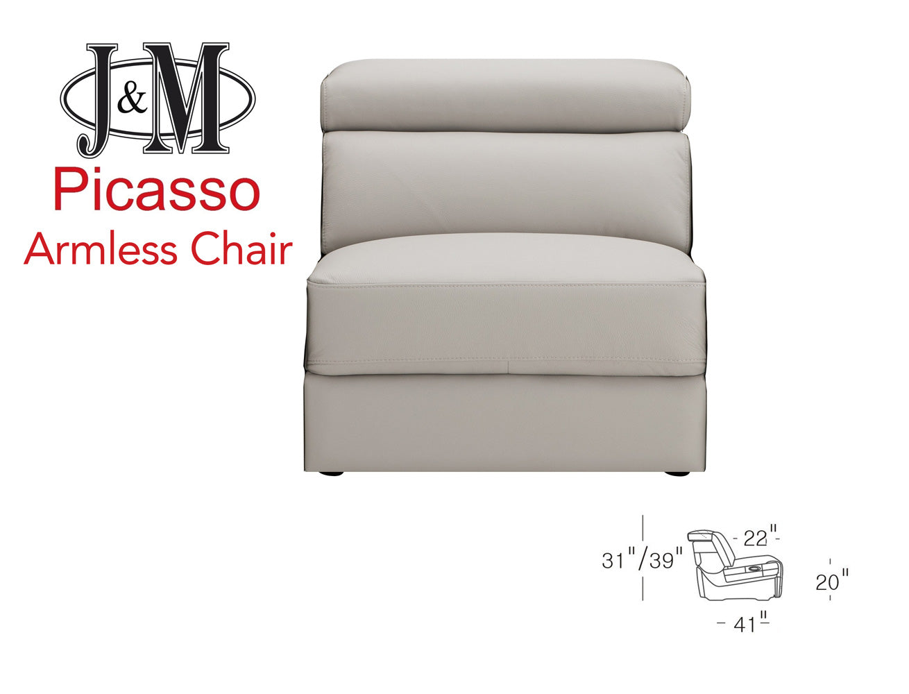 Picasso Stationary Armless   Fabric Chair - Canal Furniture