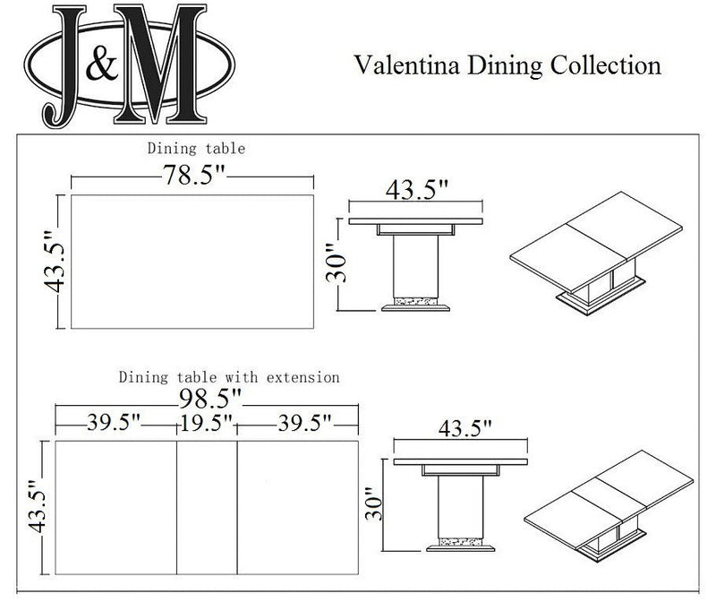 Valentina Modern Dining Table | J&M Furniture