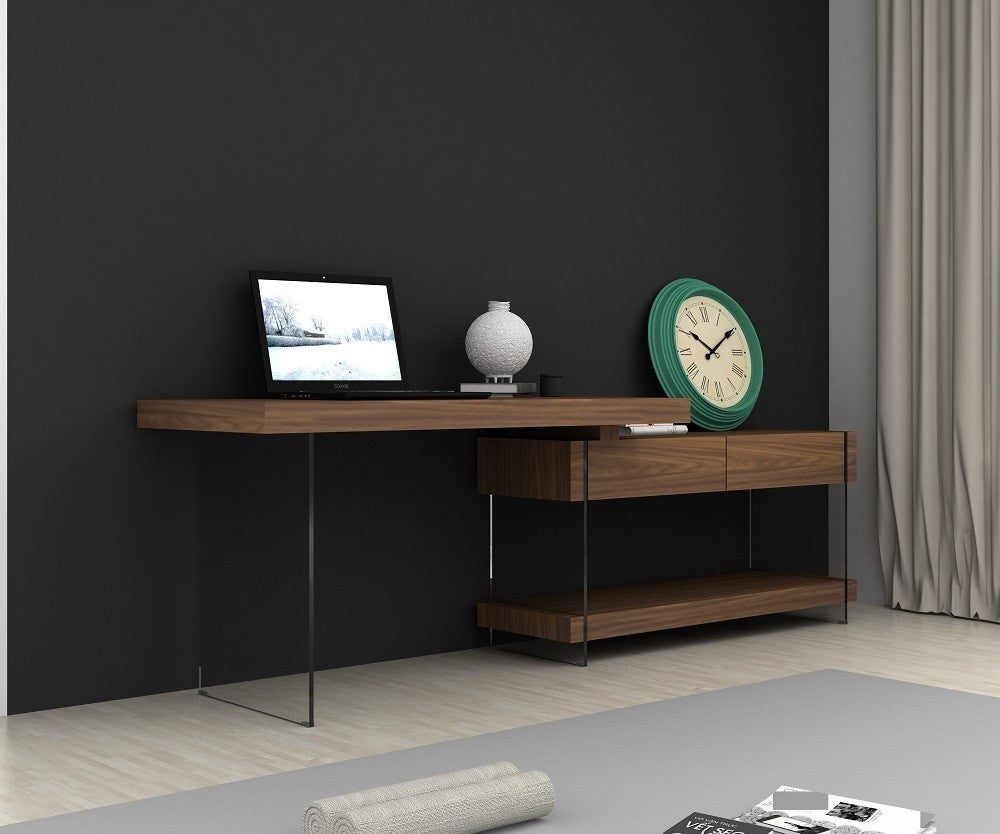 Elm Modern Desk in Walnut