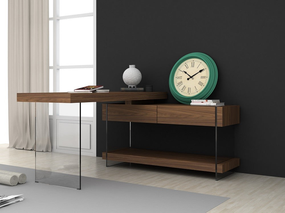 Elm Modern Desk in Walnut