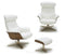 Karma White Lounge Chair & Ottoman | J&M Furniture