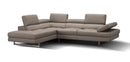 Forza A761 Italian Leather Sectional In Blue