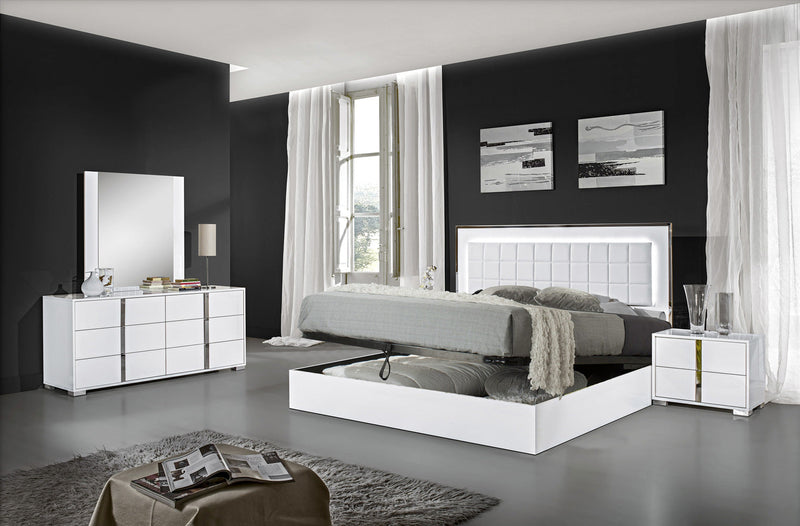 Alice Queen Storage Bed in Gloss White | J&M Furniture