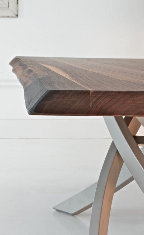Bontempi Casa Dining Table Artistico Walnut Table with lacquered Metal frame 20.02