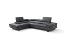 J and M Furniture Couches & Sofa Left Hand Facing Chaise Rimini Italian Leather Sectional in Dark Grey