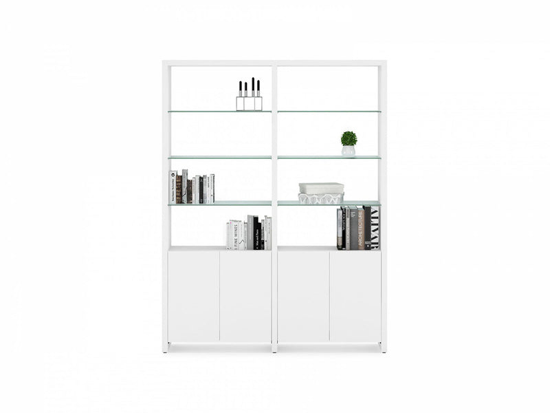 Linea Expandable Modern Bookcase with Glass Shelves 5802 | BDI Furniture