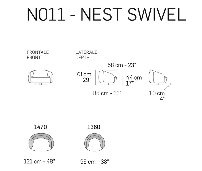 Nest Swivel Armchair | Nicoline Italia